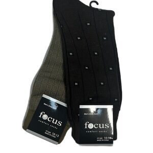 NWT Focus men’s dress socks beige & brown fit size 10-13